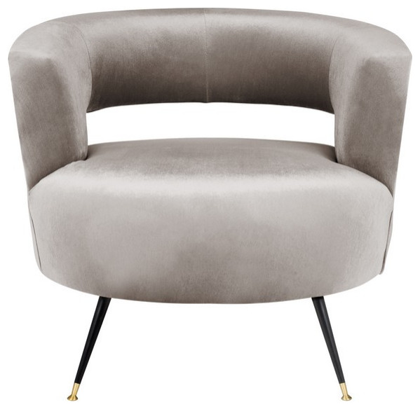 Leighton Velvet Retro Mid Century Accent Chair Hazelwood   Midcentury   Armchairs And Accent Chairs   by AED Luxury Home Decor  Houzz