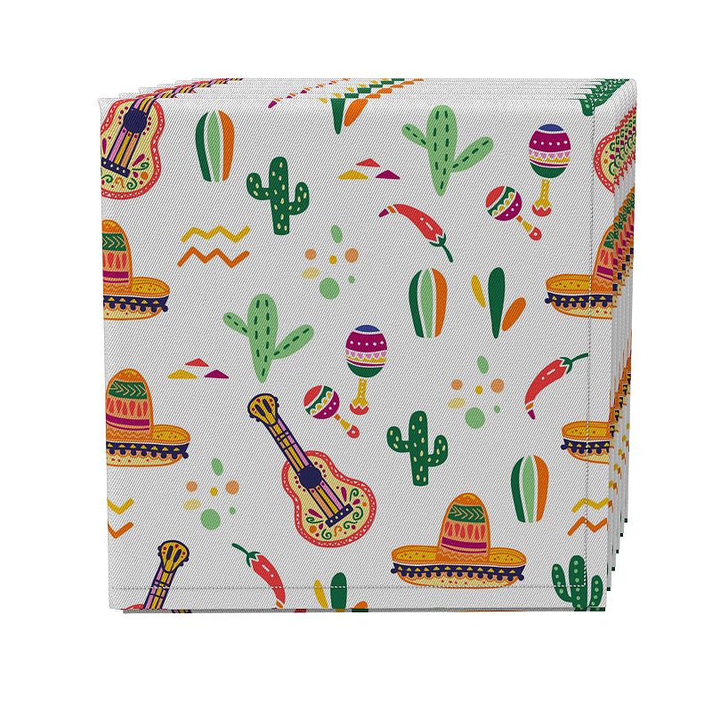 Napkin Set of 4， 100% Cotton， 20x20， Cinco De Mayo Celebration