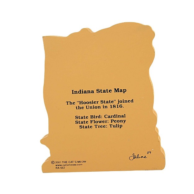 Cats Meow Village Indiana State Map 1 Cat x27 s Meow Accessory 5 00 Inches Souvenir Vacation Keepsake Ra662 Mdf medium density Fiberboard