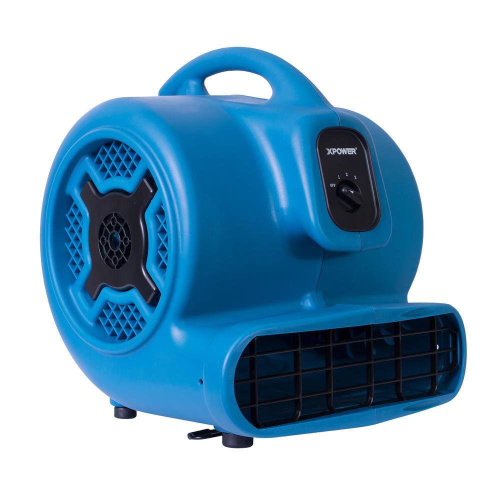 XPOWER 1 HP 3600 CFM 3-Speed Air Mover Carpet Dryer Floor Fan Blower P-830-Blue