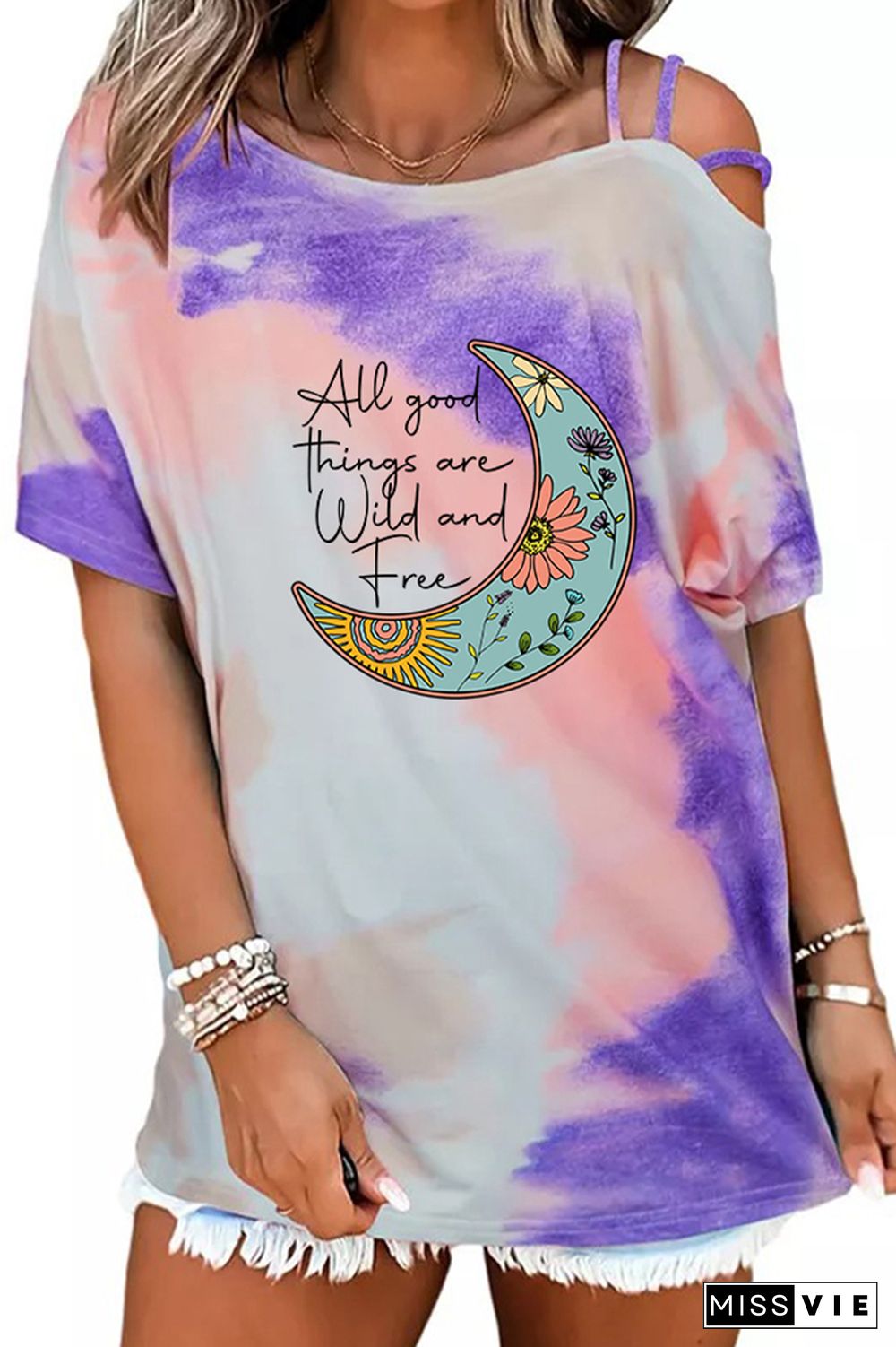 All good things are wild and free Graphic Tees for Women Wholesale Short Sleeve T shirts Top