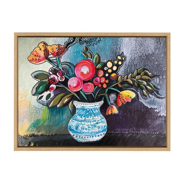 Kate And Laurel Sylvie Whimsy Still Life Framed Canvas By Sara Annapolen 18x24 Natural