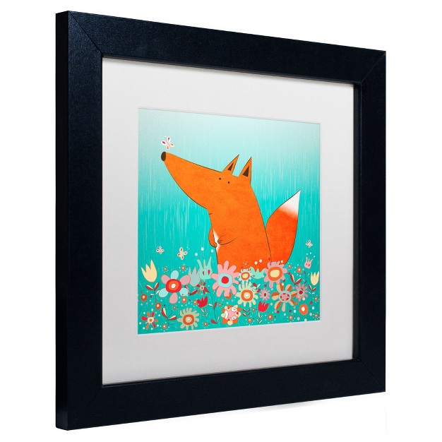 Trademark Fine Art carla Martell x27 fox In Flowers x27 Matted Framed Art