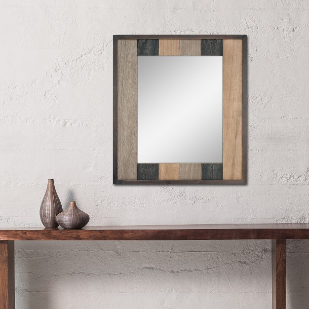 X 24 quot Rectangle Natural Wood Plank Mirror Brown Stonebriar Collection