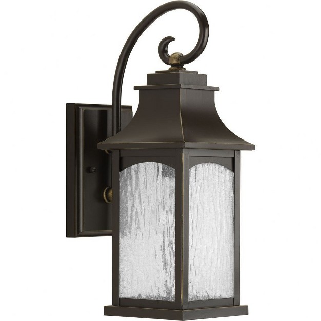 Progress Lighting Maison 1 light Outdoor Wall Lantern In Oil Rubbed Bronze With Clear Water Seeded Glass