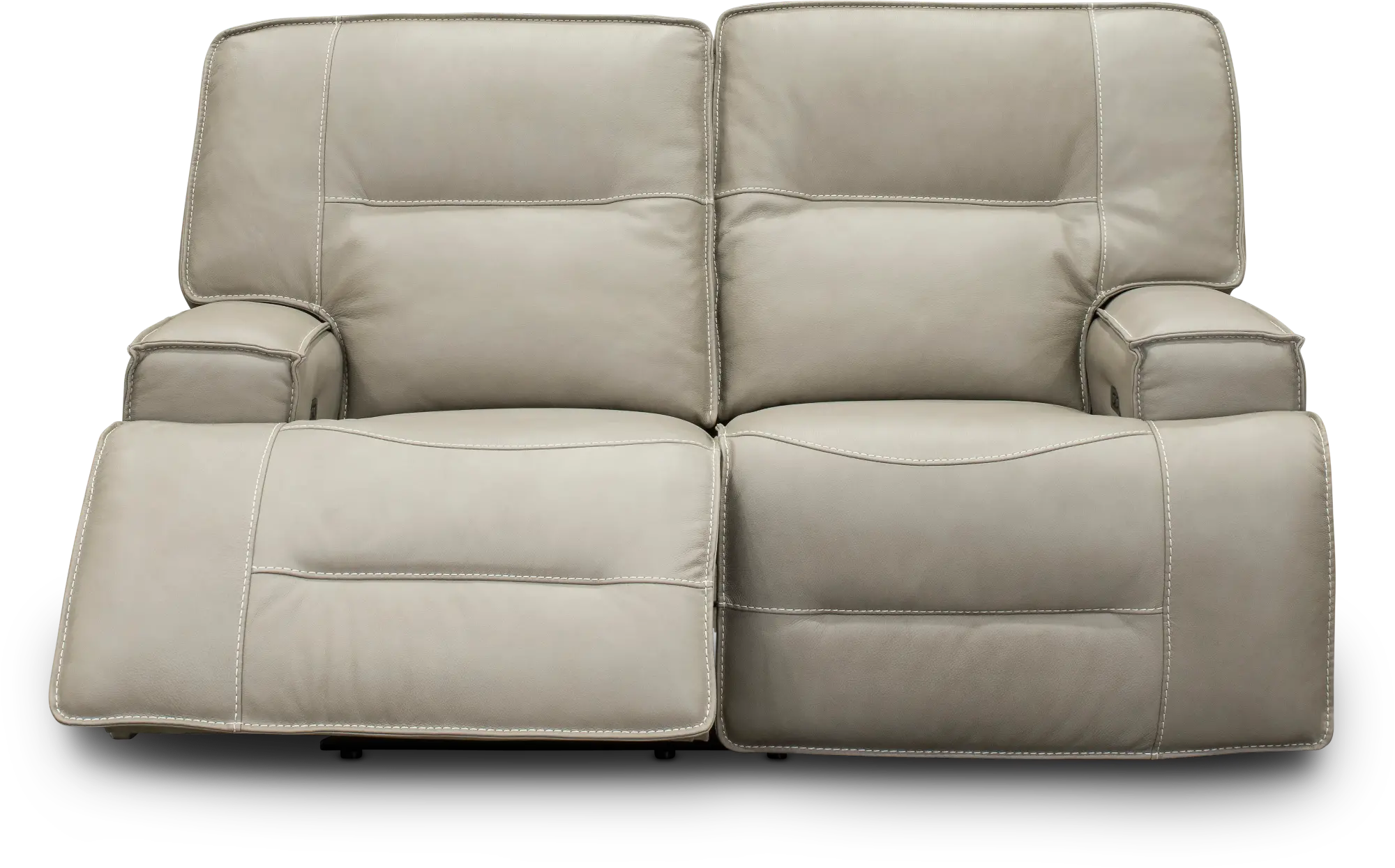 Rockies Beige Leather-Match Power Reclining Loveseat