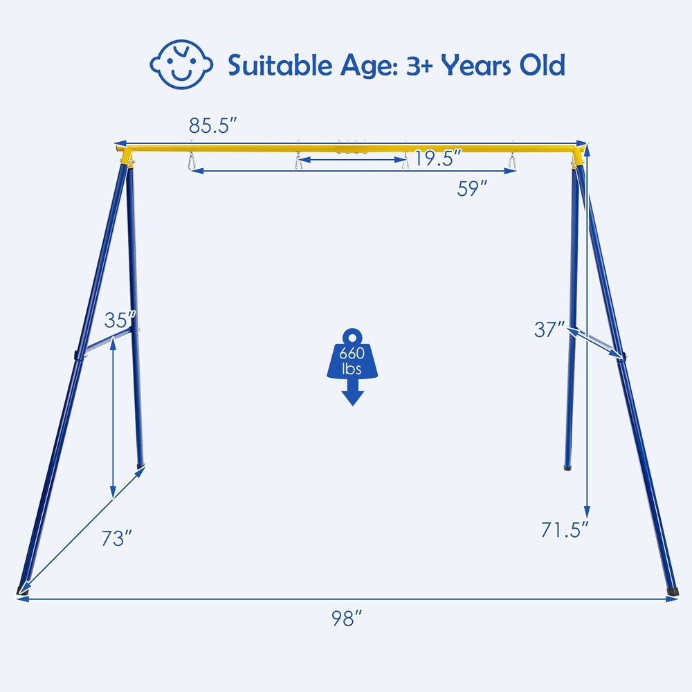 660 LBS Heavy Duty Metal Swing Frame Extra Large Swing Stand