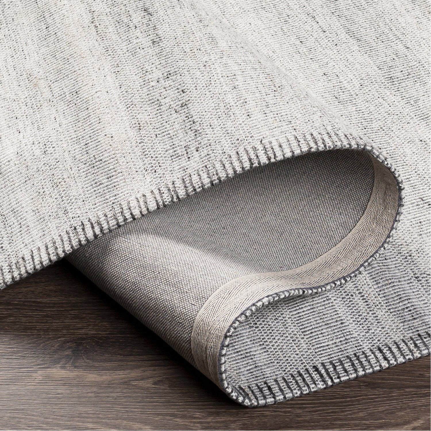 Irvine Hand Woven Rug in Silver Gray, Medium Gray, Charcoal