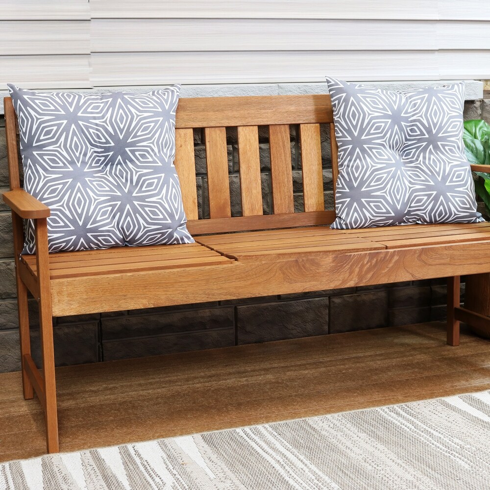 Sunnydaze 2 Outdoor Tufted Back Cushions   19 x 19 Inch