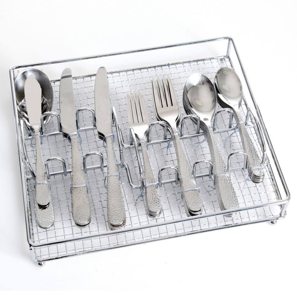 Gibson Home Hammered 46-Piece Stainless Steel Flatware Set (Service for 8) 985100059M