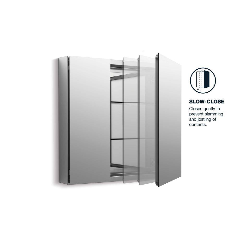 KOHLER CLC 30 in. x 26 in. RecessedSurface Mount Soft Close Medicine Cabinet with Mirrored Door R79221-NA