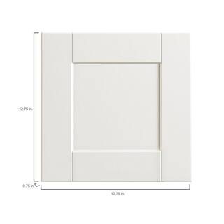 Hampton Bay Shaker 14.5 in. W x 14.5 in. H Cabinet Door Sample in Satin White HBKSMPLDR-SSW