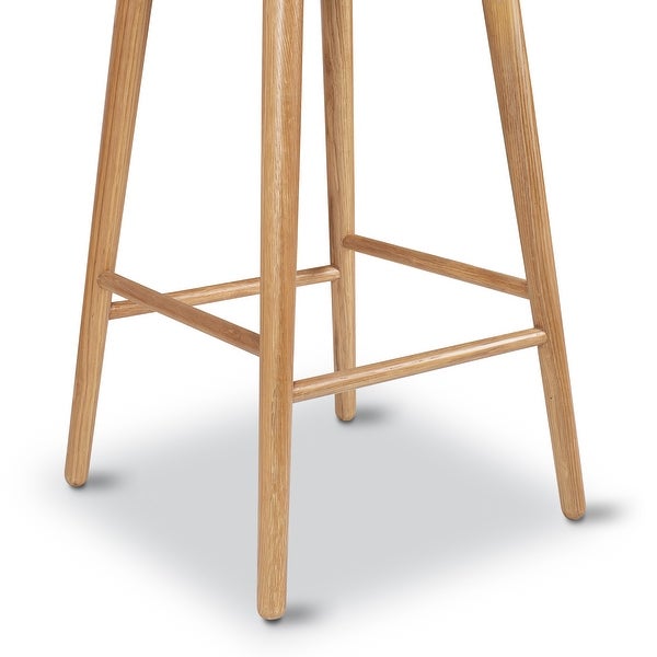 Poly and Bark Notello Leather Counter Stool - Solid Wood Frame