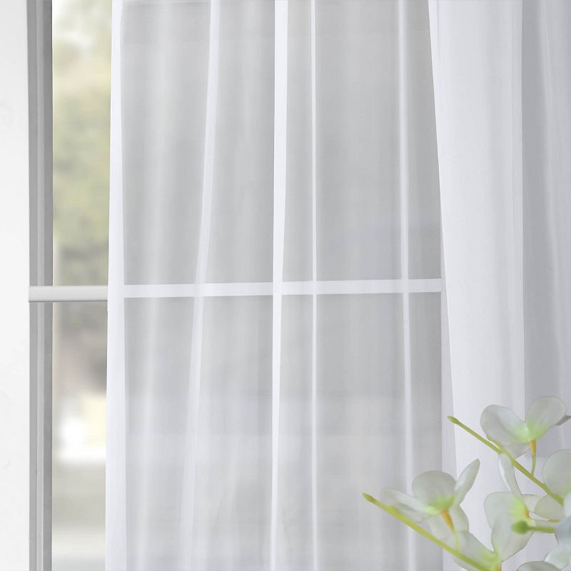 EFF 2-pack Solid Sheer Voile Window Curtains