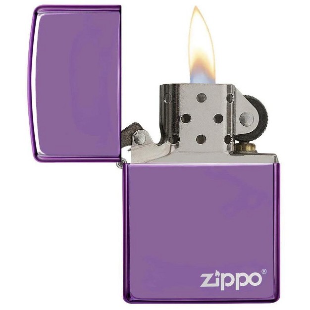 Zippo Classic High Polish Purple Zippo Logo Windproof Lighter