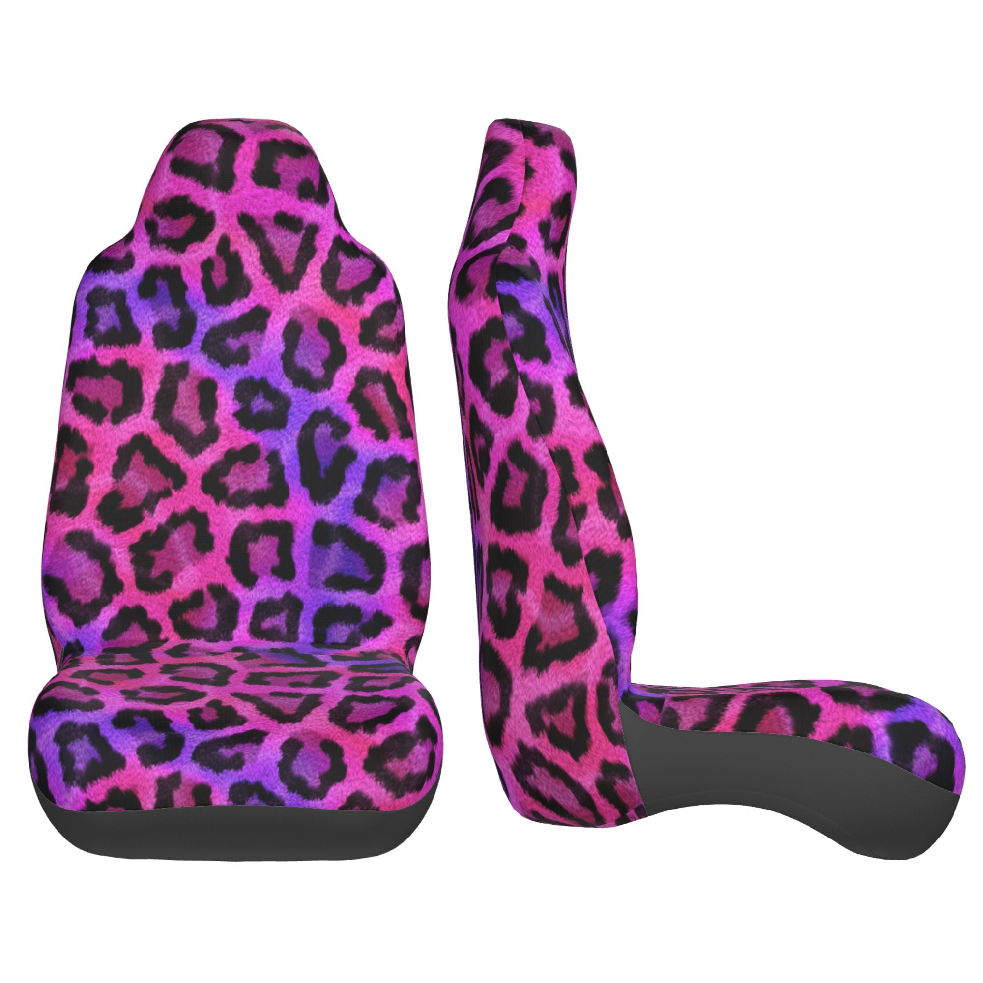 ZICANCN Car Seat Cover Purple Leopard Print Car Front Seat Covers Protectors ， Automotive Seat Covers for Cars Trucks Suv