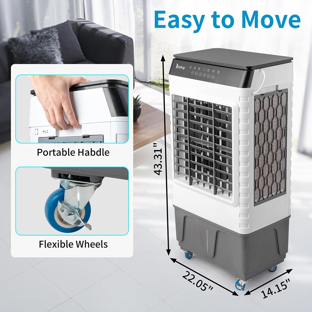 Yescom Portable Swamp Evaporative Cooler 150W 50L 2940 CFM