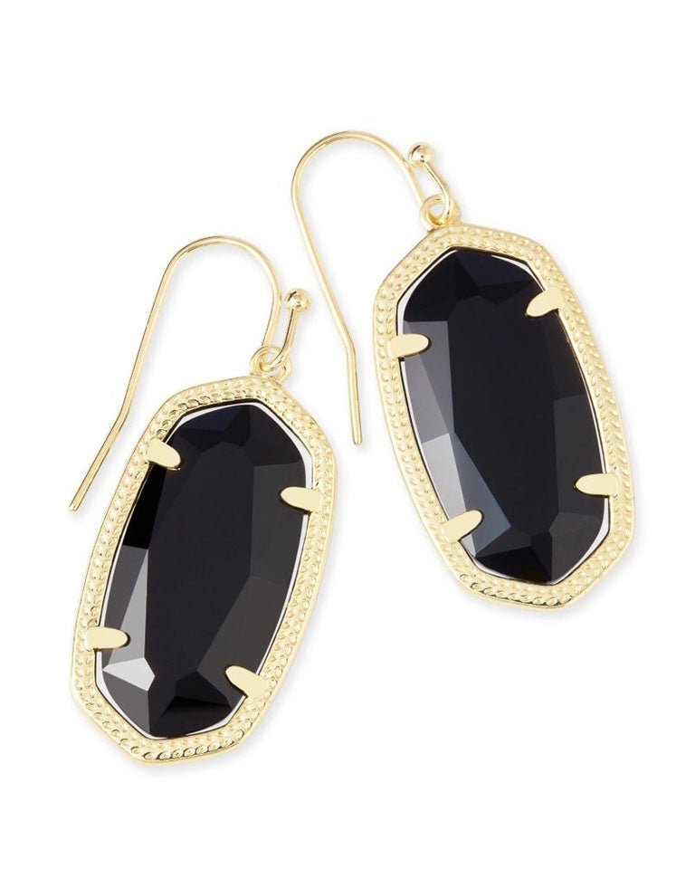 Kendra Scott  Dani Gold Drop Earrings in Black