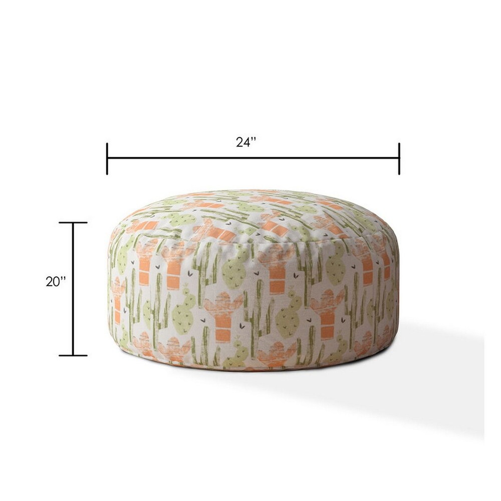 Joita Indoor Cacti Round Zipper Pouf Cover Only 24\