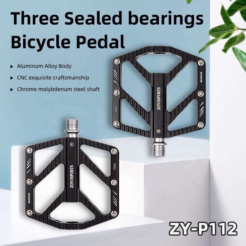 Flat Pedals With Reflectors Three Sealed Bearings Aluminium Mountain Bike Pedals High Strength Bike Part For Daily Use