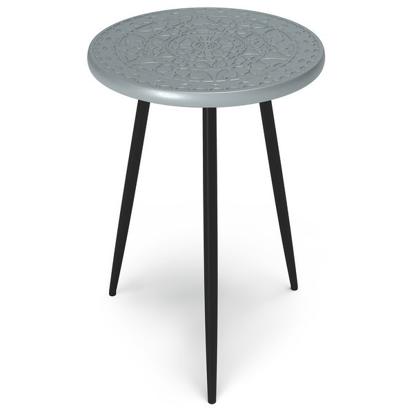 WYNDENHALL Bloomfield Boho 17 inch Wide Metal Side Table in Grey - 17