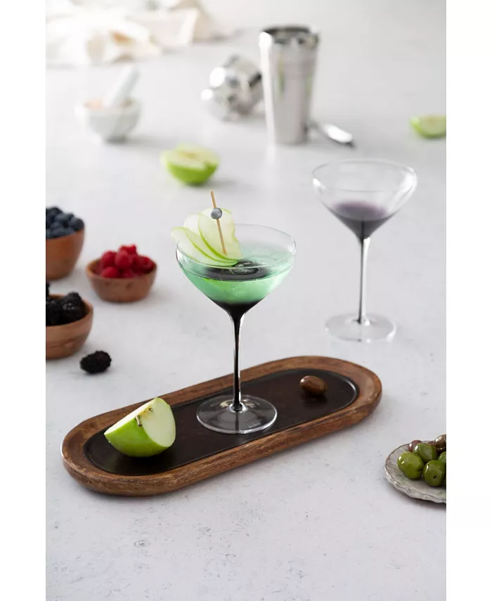 JoyJolt Black Swan Martini Glasses Set of 2