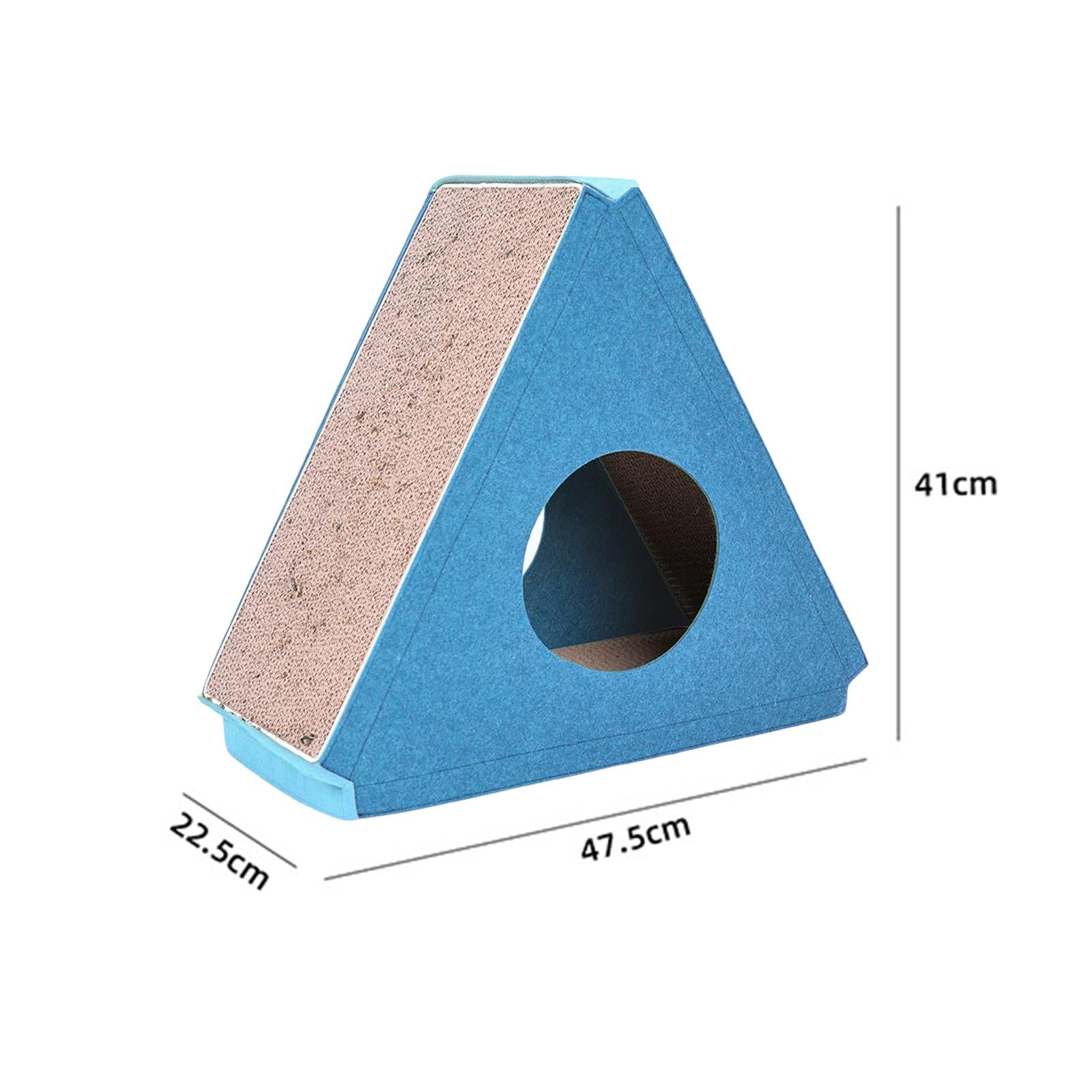 Triangle Cat Scratch Pad Lounge Bed Durable Pet Cat Toys Cat Scratching Board Cat Scratcher Cardboard for Exercise Prevents Furniture Damage ， Blue