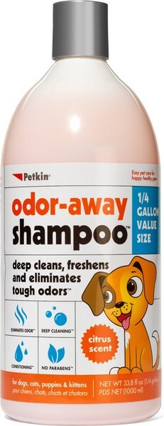 Petkin Odor-Away Citrus Scent Dog Shampoo， 32-oz bottle