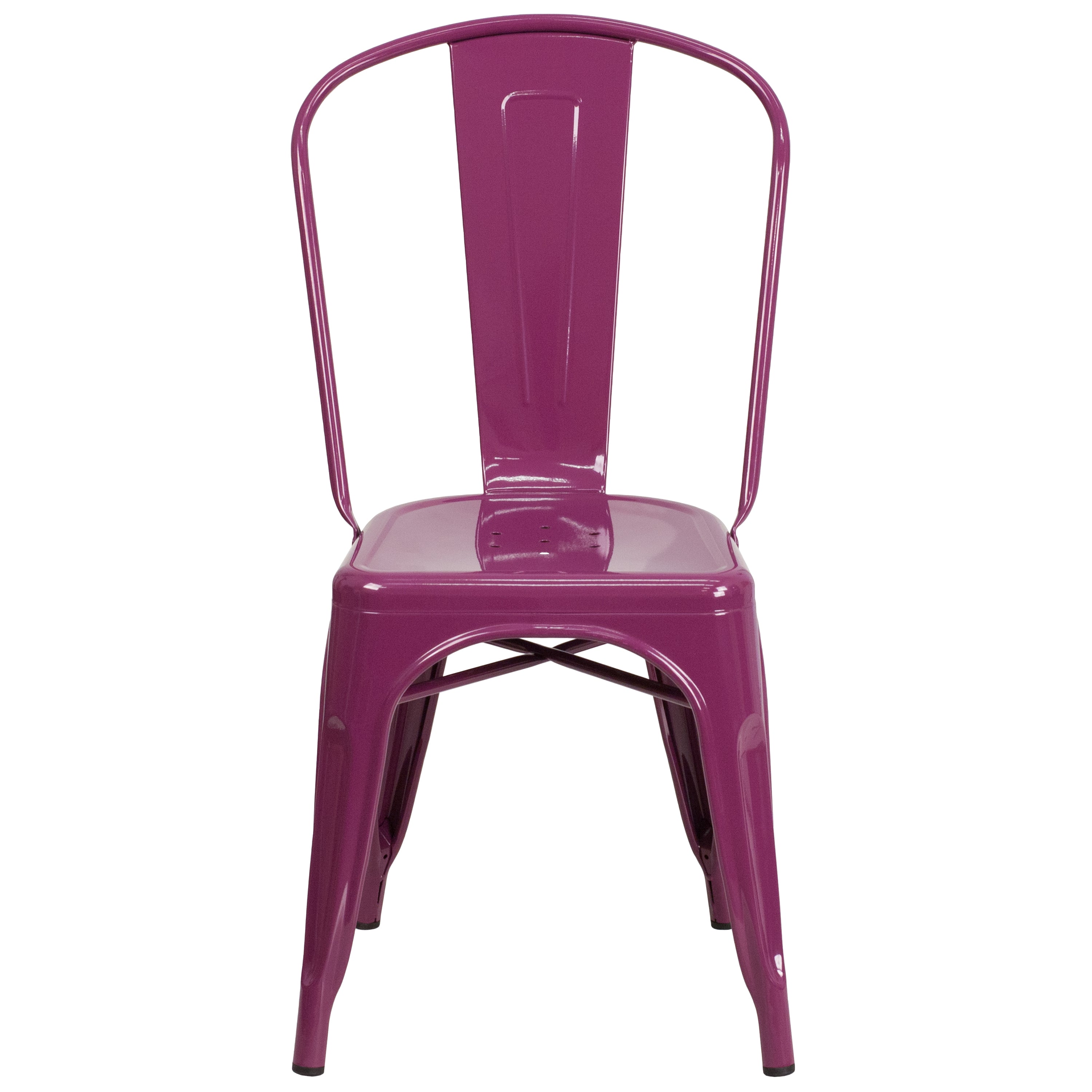 Flash Furniture Commercial Grade Purple Metal Indoor-Outdoor Stackable Chair