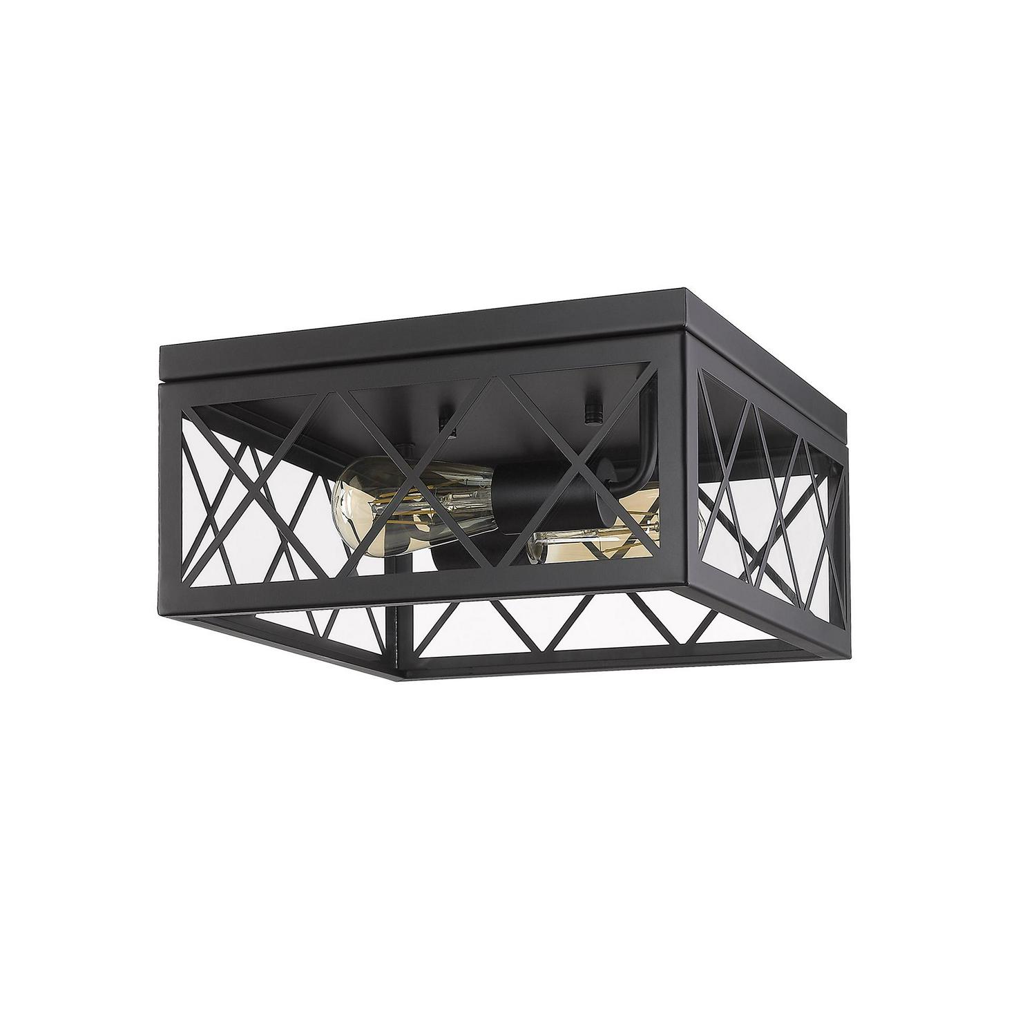 Ove Decors Gamma 2-Light Ceiling Flush Mount in Black