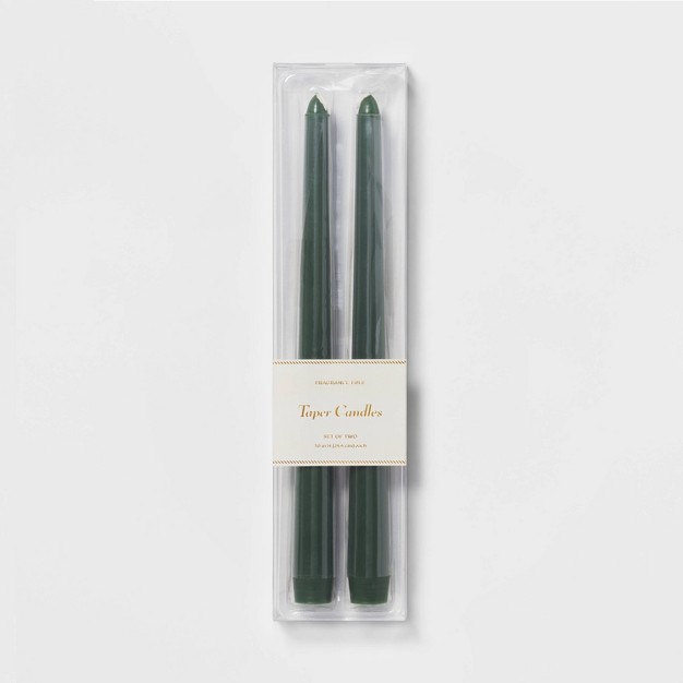 2pk Tapers Candle Green