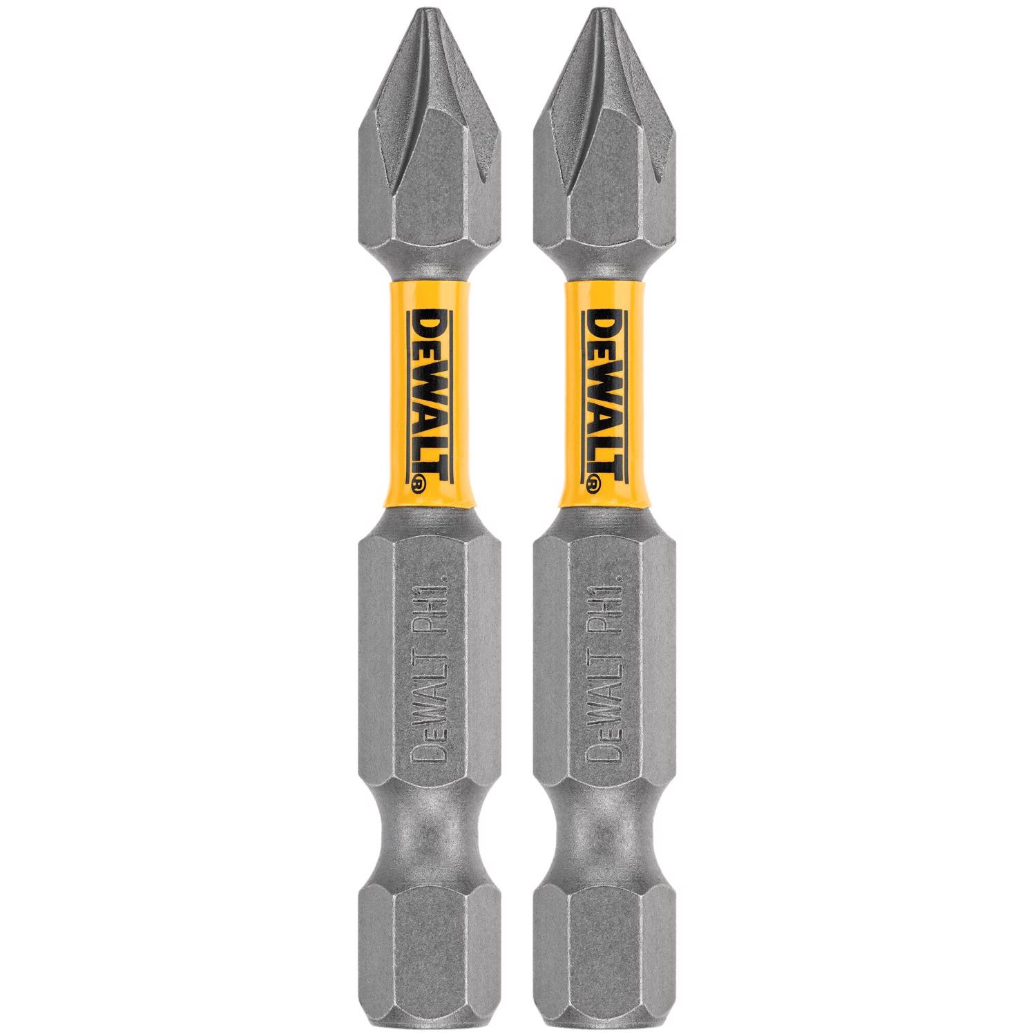 DW Max Fit Phillips #1 X 2 in. L Screwdriver Bit Set Steel 2 pk