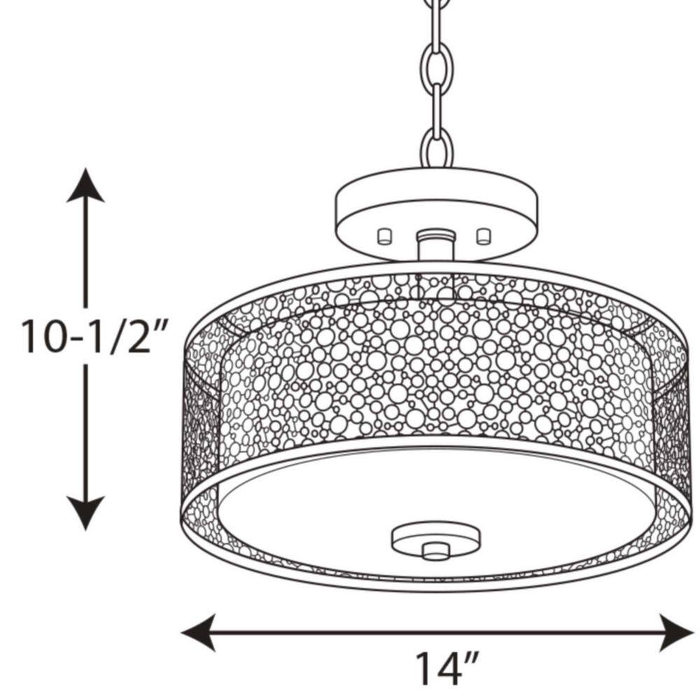 Progress Lighting Mingle Collection 17-Watt Brushed Nickel Integrated LED Semi-Flush Mount P2320-0930K9