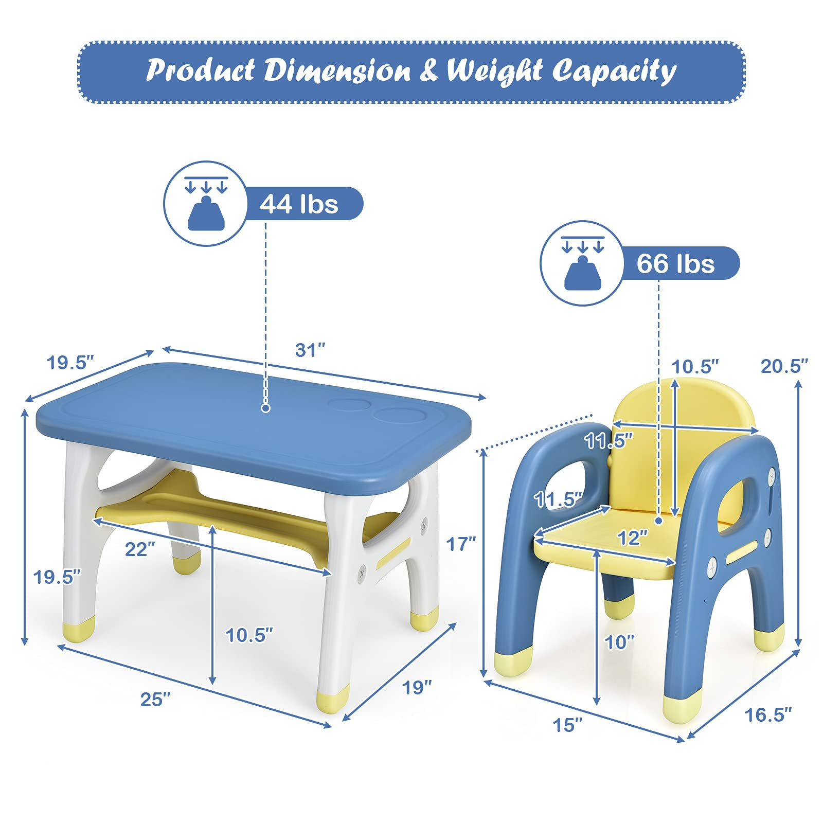 Costzon Kids Table and Chair Set w/Montessori Toys, Kids Activity Table w/Storage Shelf