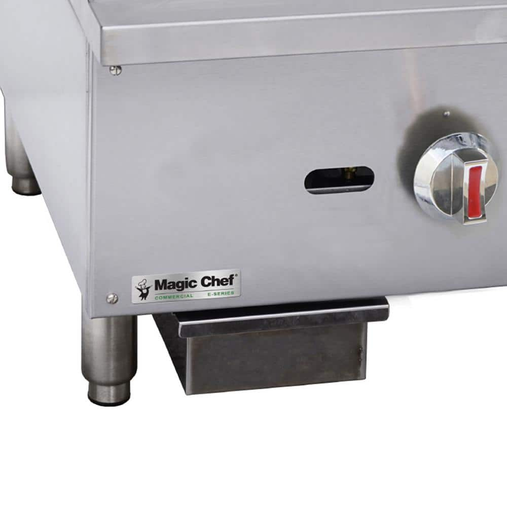 Magic Chef 16 in. Commercial Thermostatic Countertop Gas Griddle in Stainless Steel M16TG