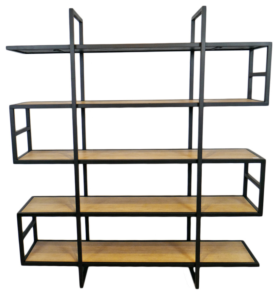 Modern Iron and Oak Display Shelf   Industrial   Bookcases   by Design Mix Furniture  Houzz