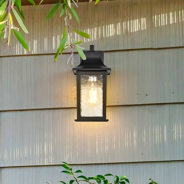 Stillwell Outdoor Small Wall Light Matte Black Finish Clear Water Glass Shopping - The Best Deals on Outdoor Wall Lanterns | 40765005