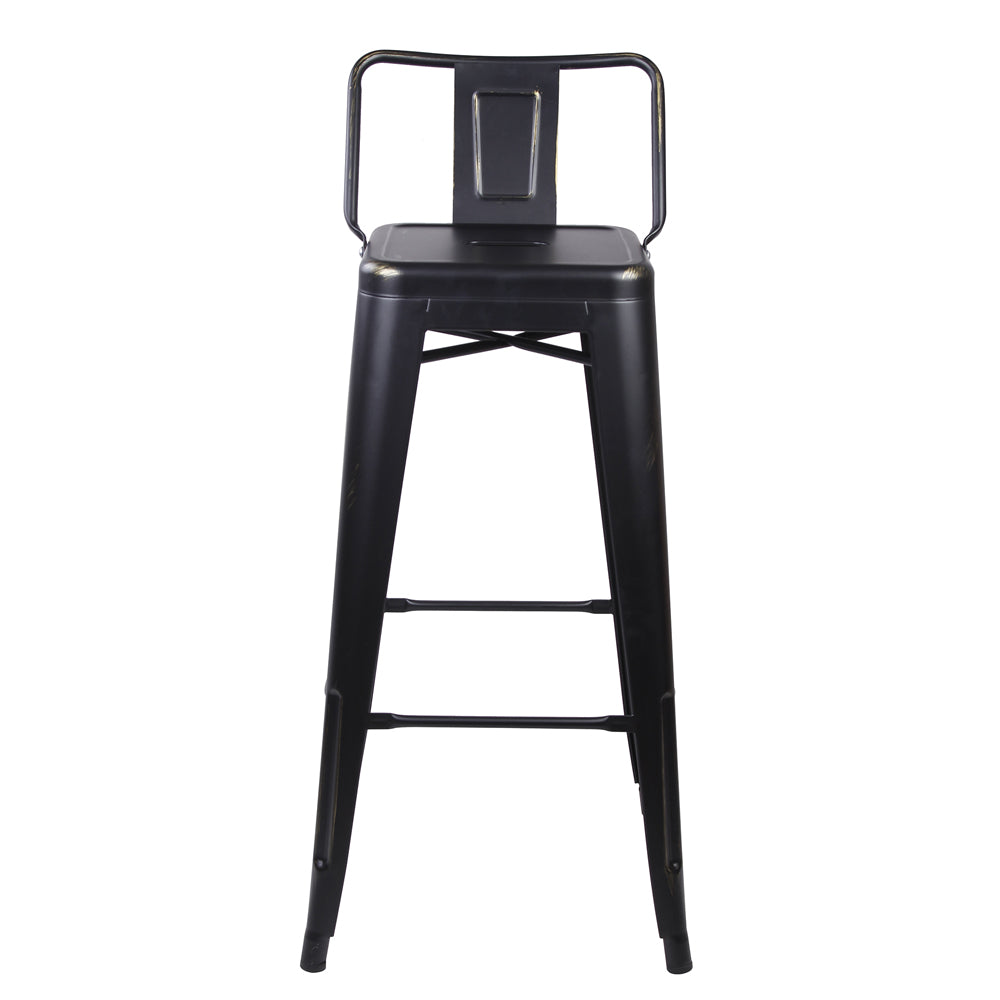 GIA Design Group 24 Inch Counter Height Low Back Metal Stool， Black