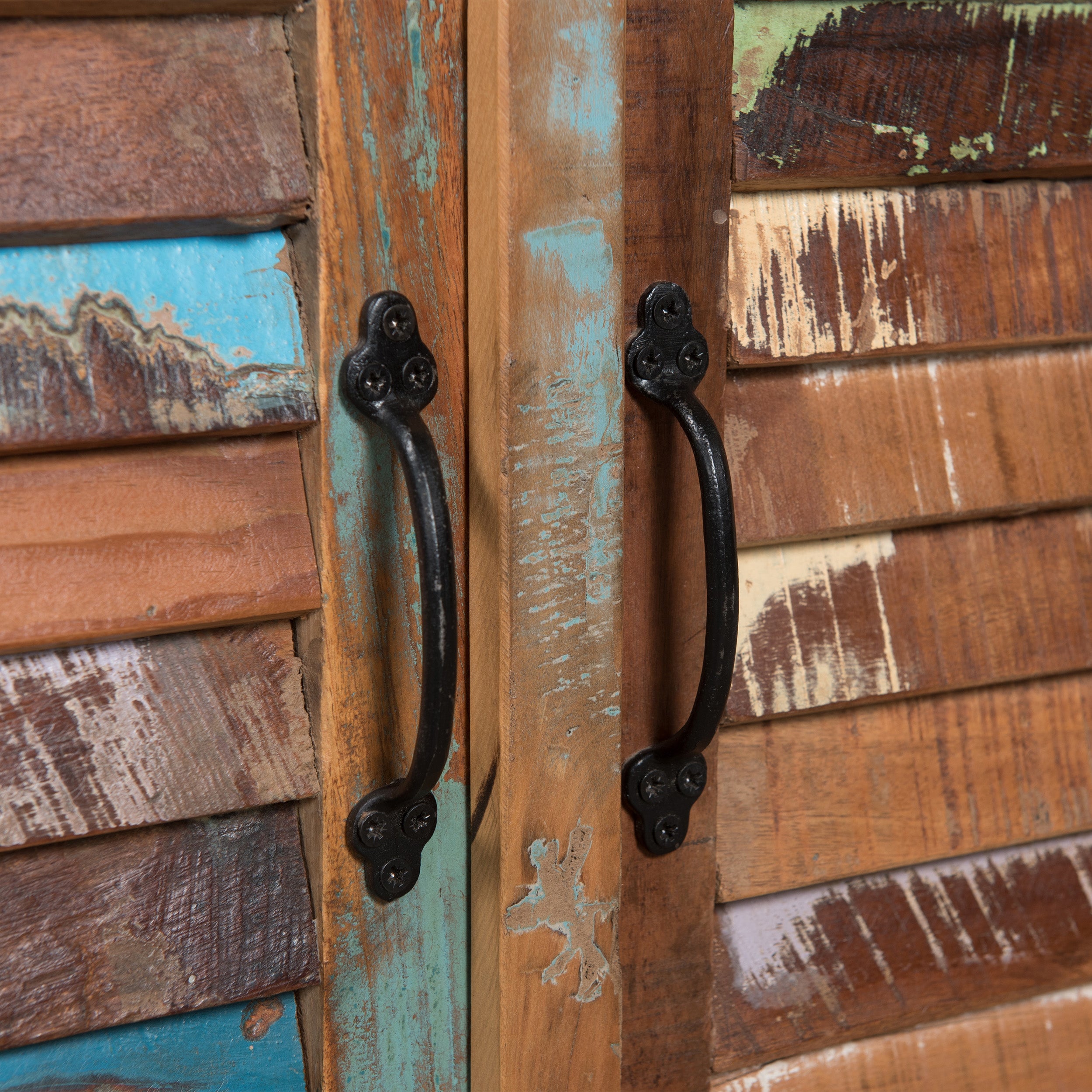 Sandy Shabby Reclaimed Wood Wine Rack Bar Cabinet