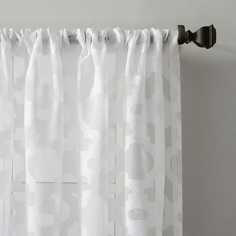 No. 918 Yvette Trellis Jacquard Sheer Rod Pocket Window Curtain