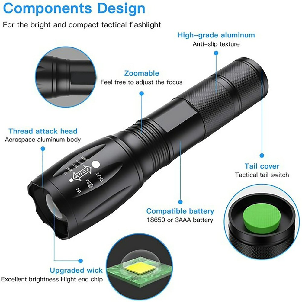 LED Tactical Flashlight S1000 High Lumen