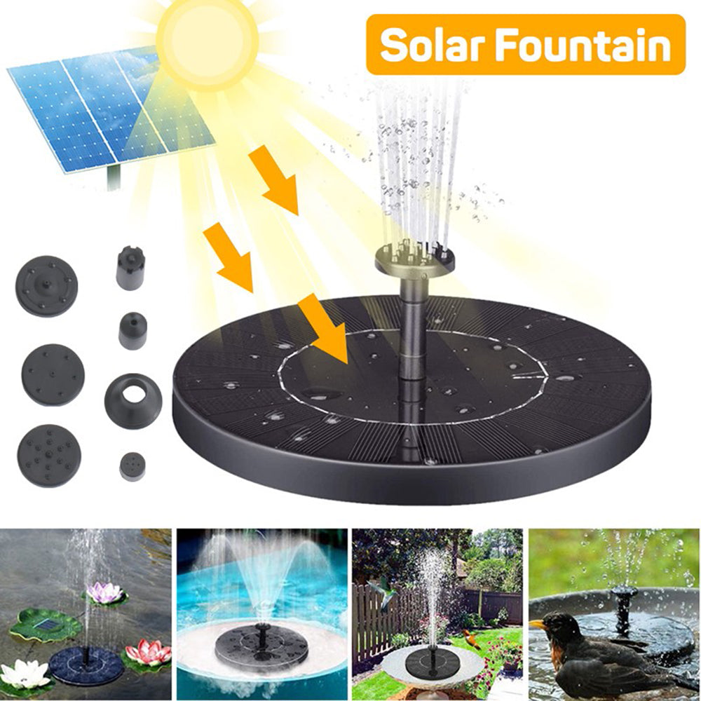 Solar Fountain， Floating Solar Powered Water Fountain Pump for Bird Bath， Garden， Pond， Pool， Outdoor