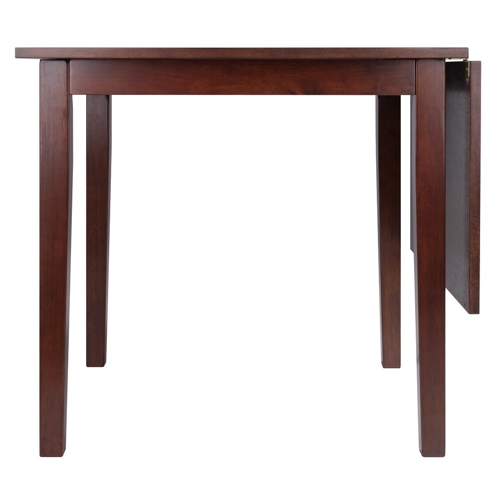 29” Brown Walnut Dining Table with Drop Leaf