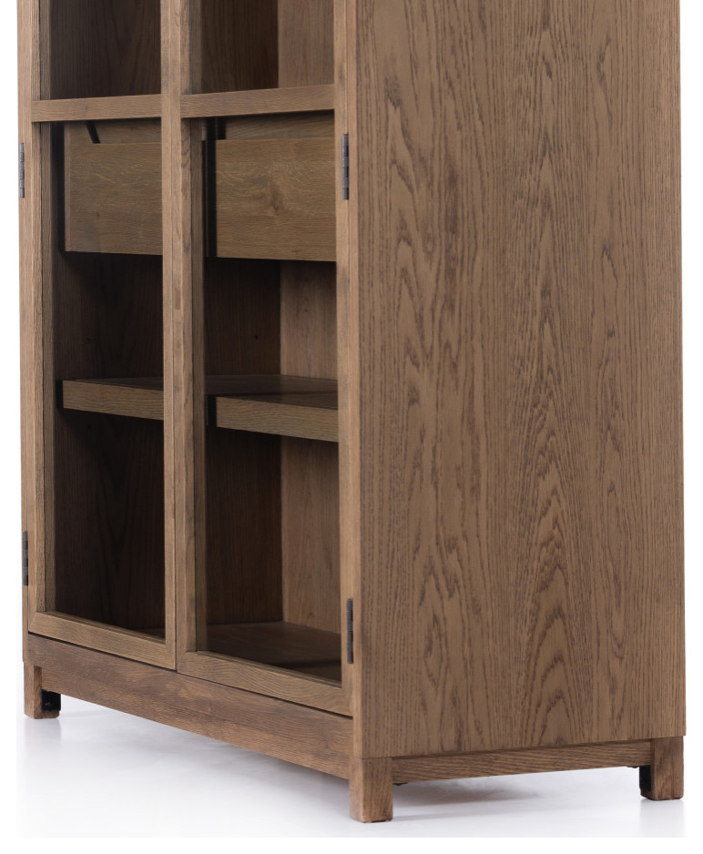 Millie Cabinet  Drifted Oak Solid   Transitional   Bookcases   by Four Hands  Houzz