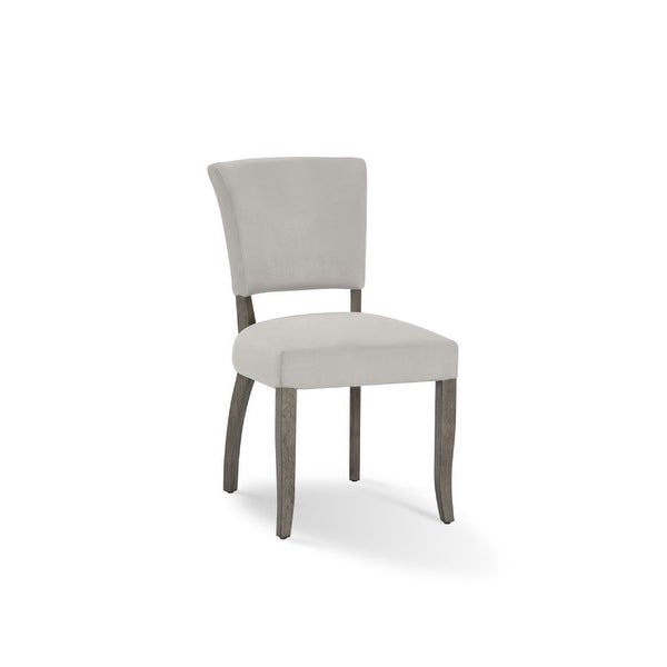 20 Inch Upholstered Solid Timber Flared Dining Chair， Set of 2， Light Gray