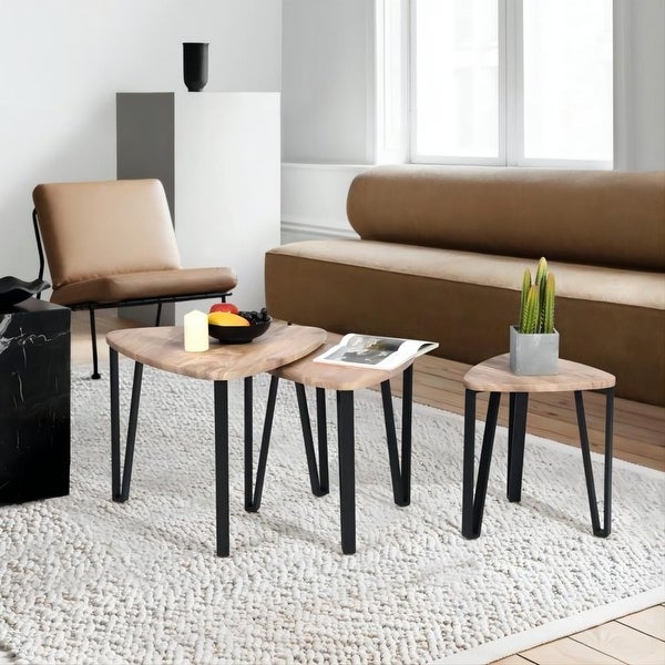 Sapce Saving Nesting Triangular Shape Coffee Table