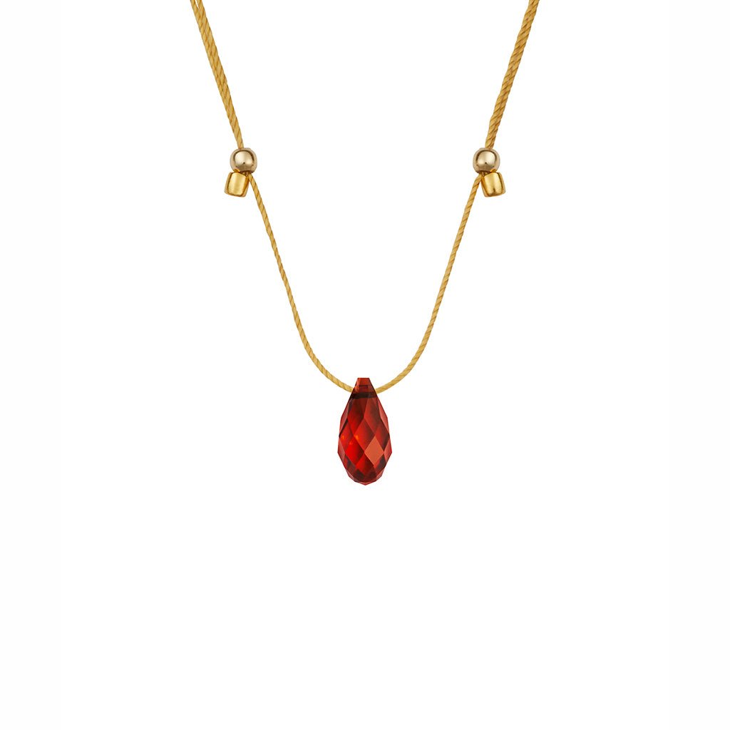 &Livy  Hyevibe Crystal Silk Slider Necklace in Smoked Amber