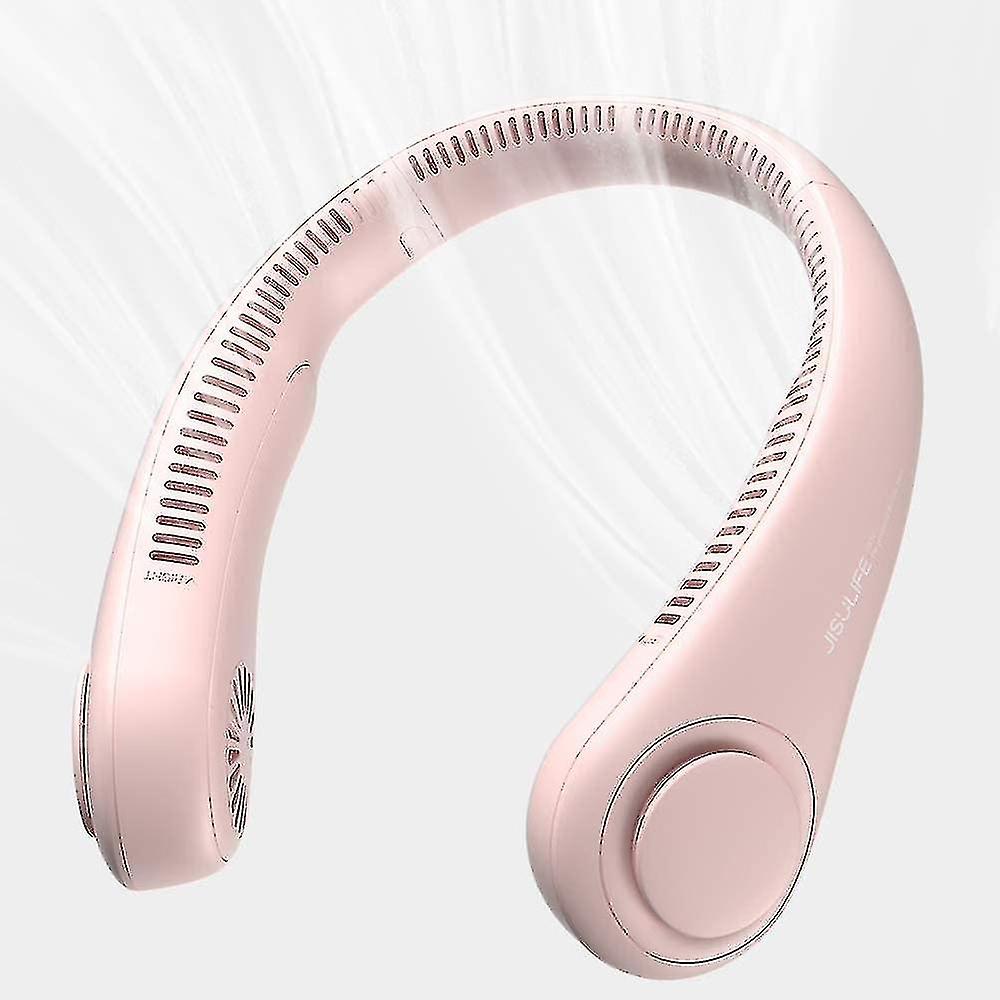 Portable Neck Fan， Hands Free Bladeless Fan-pink