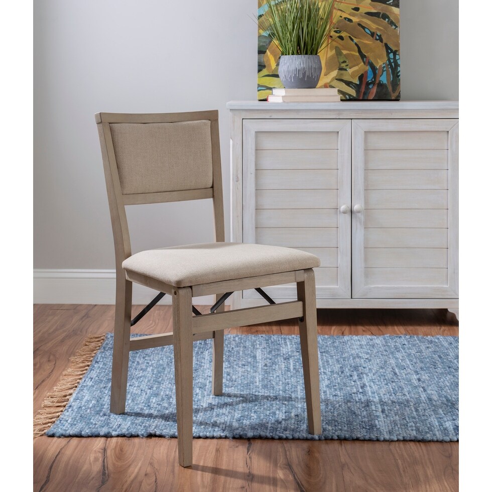 Ciara Grey Wash Folding Side Dining Chair (Set of 2)