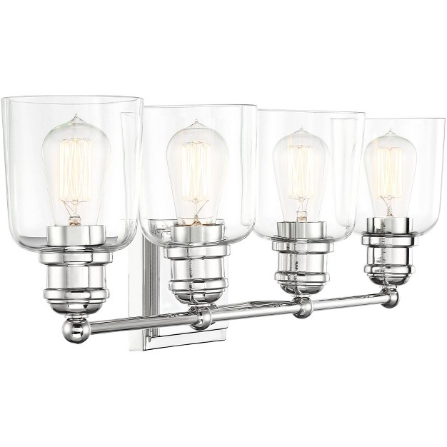 4 light Fixture Clear Glass For Bedroom Bathroom Vanity Living Room